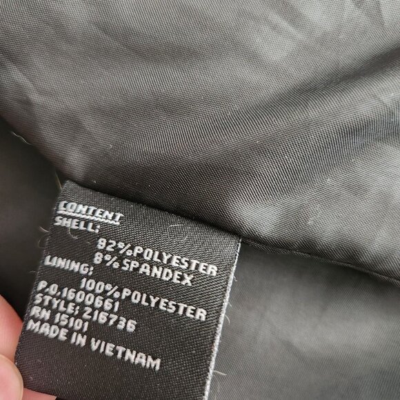 Jones New York Womens Long Black Coat Size M Single Breasted Lightweight Overcoa - Picture 8 of 16